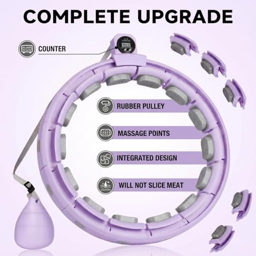 Smart Fitness Hoop with Digital Counter - Adjustable Weighted Hoop