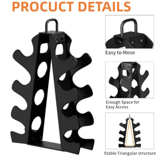 4-Tier Dumbbell Rack - Compact A-Frame Weight Stand for Home Gym