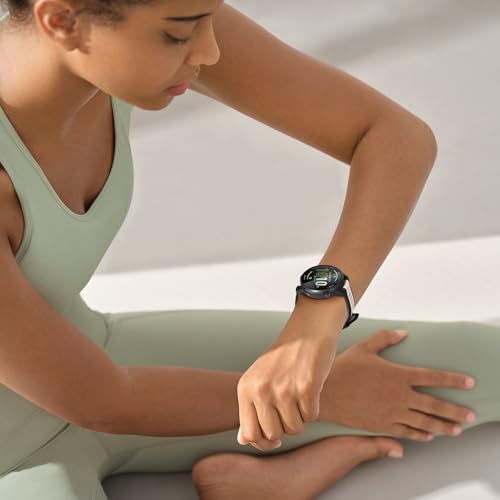 18mm Silicone Sport Band for Garmin Venu 2S/3S & Vivoactive 4S - Black Rim & Starlight