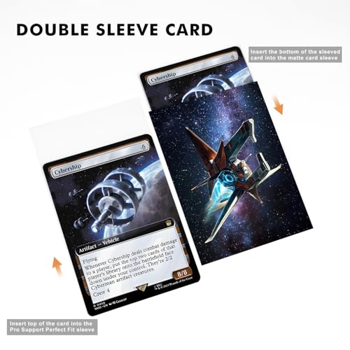 Katomula 100 MTG Card Sleeves with Textured Back | Standard Size Spaceship Design