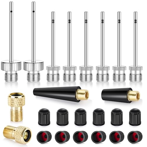 24-Piece Universal Ball Pump Needle and Valve Adapter Inflation Kit