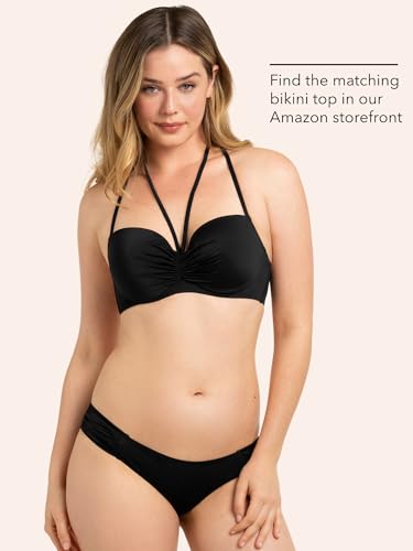 Women's Swim Secret Side Ruched Bikini Bottom - Black Hue