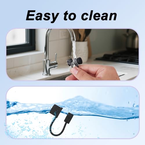 Silicone Straw Tip Covers for 30oz and 40oz Tumblers - 4 Pack, Black