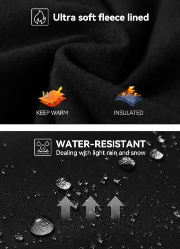 Women's Thermal Fleece Lined Leggings with Pockets - Water Resistant, Cold Weather