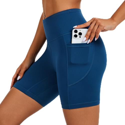 High Waist Biker Shorts for Women - Workout & Yoga with Pockets