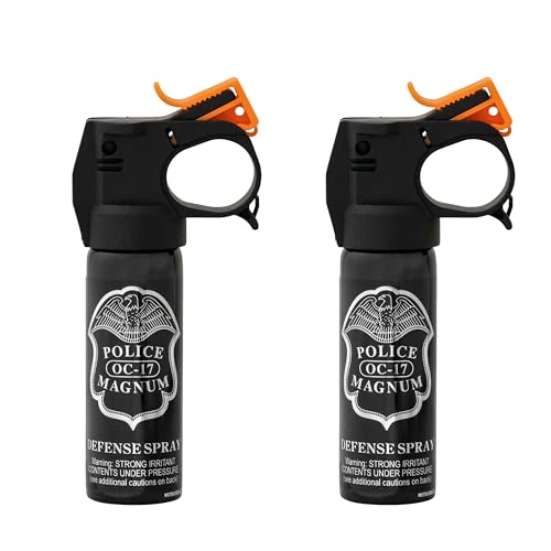 Police Magnum Self Defense Pepper Spray Fogger ? Maximum Strength Personal Protection ? Portable Non-Lethal Safety Gear ? Made in USA ? 2 Pack 3oz FM