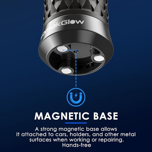 LED Hand-Powered Flashlight - Waterproof, Magnetic Base, 3 Modes