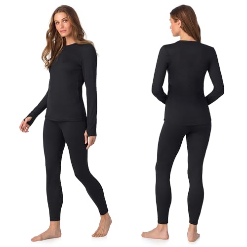 Heavyweight 2-Piece Thermal Underwear Set for Women - Fleece Lined Lounge Set