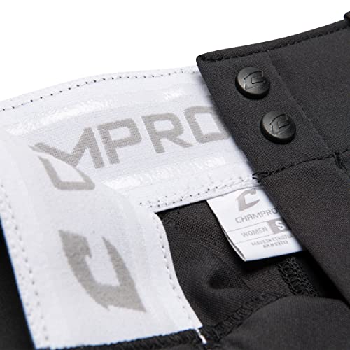 Champro Girls Tournament Softball Pants Large Black with Scarlet Pipe
