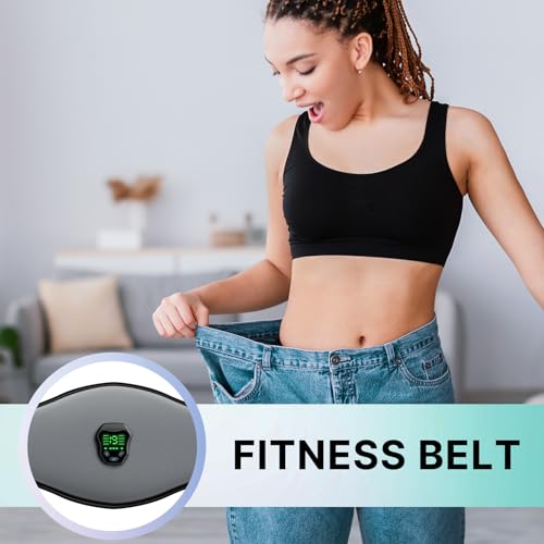 Fitness Belt - Powered Muscle Stimulator for Home Use, Grey