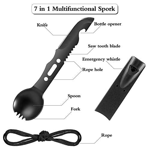 Multi-Functional Stainless Steel Camping Spork Set - 2 Pack
