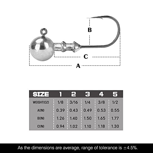 Atibin Size 2 3/16oz Saltwater & Freshwater Lead Saltwater Jig Head Hooks 25 pcs