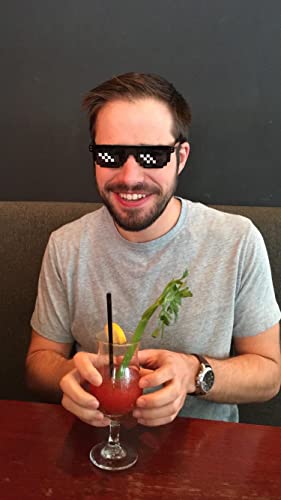 Pixelated Meme Sunglasses - Funny Gamer Deal With It Glasses