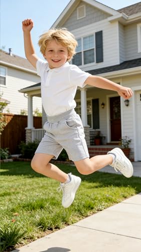 Kids Cotton Summer Shorts - Toddler Boys & Girls - Gray 4-5T