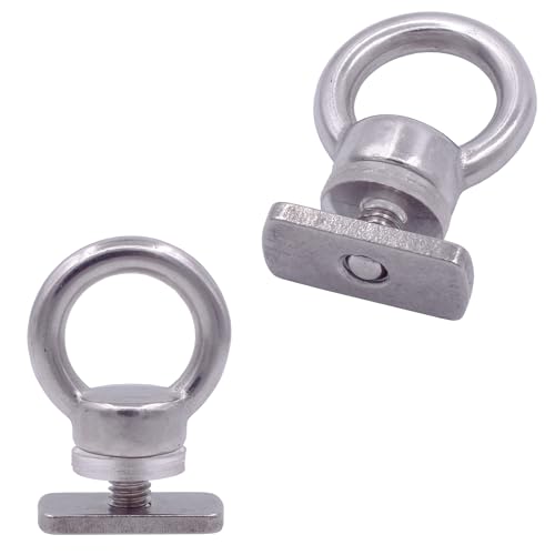 Kayak Track Mount Tie Down Eyelet with Pad - Stainless Steel 316 - 2 Pack