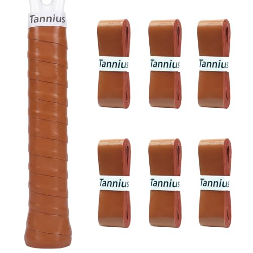 Tannius Tennis Overgrip Tape 6-Pack Brown — Sweat-Absorbing, Non-Slip Tacky Grip