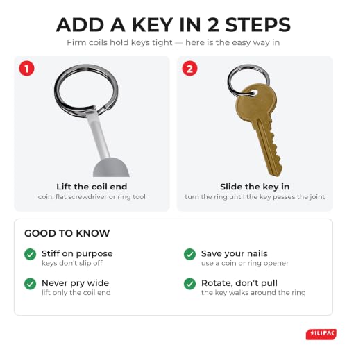 Silipac Gun Variation Small Heavy Duty Key Rings 0.8 in (20mm) Bulk 12 pcs