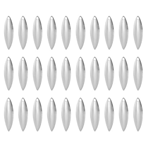 Fishing Lure Blades - Silver Willowleaf for DIY Bait - 1.3"x0.4"