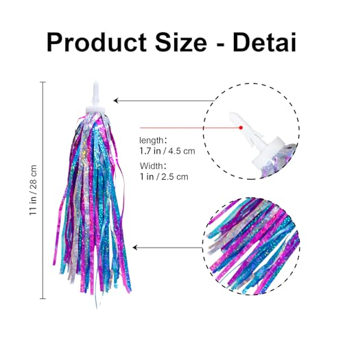 Colorful Handlebar Streamers for Kids' Bicycles - Shiny Blue Purple
