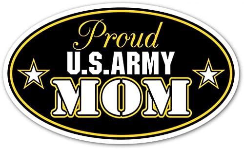 Proud US Army Mom Vinyl Decal Sticker - 2-Pack, 5x3 Inches