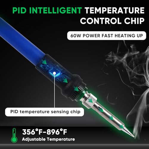 ?Larlarsa DS936 Soldering Station - Digital Soldering Station Kit, 60W Soldering Iron (356¡ÆF-896¡ÆF) with 5 Extra Lead free Tips, Lead-Free Solder Wire, Sleep Mode, ESD Safe, Auto Calibration