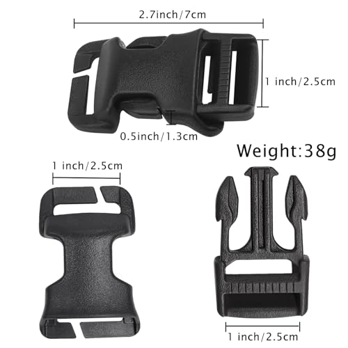 1-Inch Quick Release Buckles for Tactical Vests & Bags - Black
