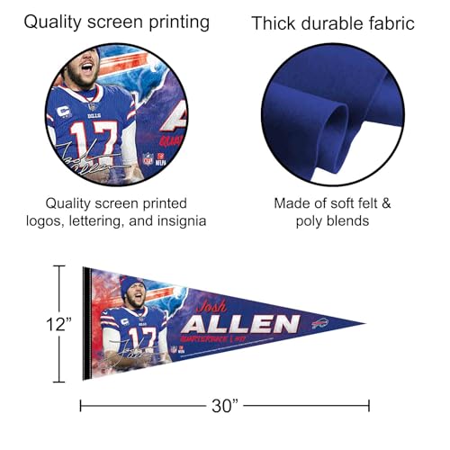 Buffalo Bills Allen Pennant Banner Flag - 12" x 30" Felt