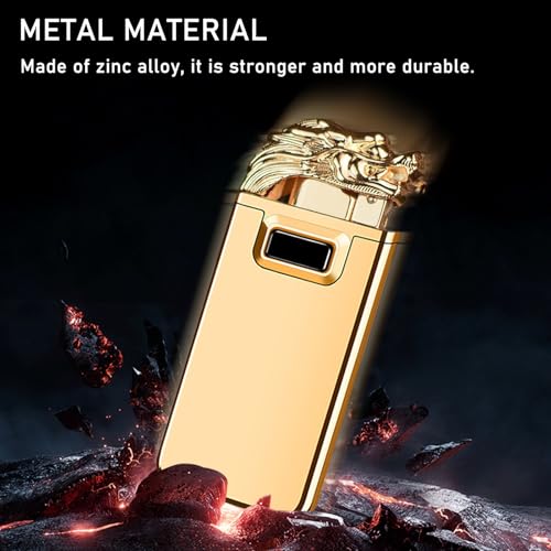 Magic Dragon Dual Flame Torch Lighter - Refillable Windproof Design, Black Ice