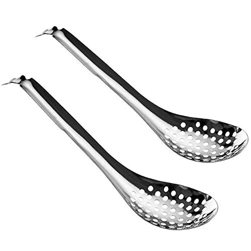Stainless Steel Spherification Spoon Set of 2 - Silver