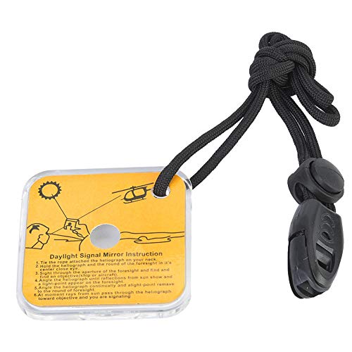 Emergency Dive Mirror with Whistle - Mini Reflective Signaling Tool