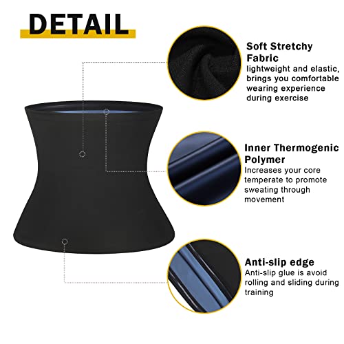 Sweat Waist Trimmer Belt for Women - Deep Blue, Large-X-Large