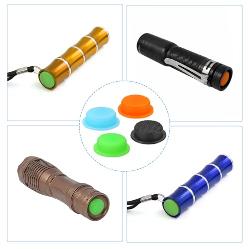 Silicone LED Flashlight Switch Caps - 4 Pack, 0.49"