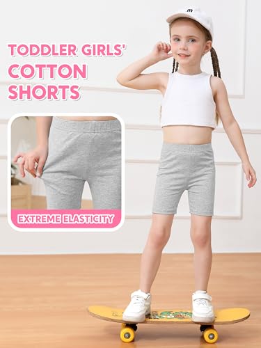 Baby Girls Cotton Bike Shorts - 6 Pack Bright Pink, Light Pink, Light Mint, Light Blue, Mixed Colors - 4T