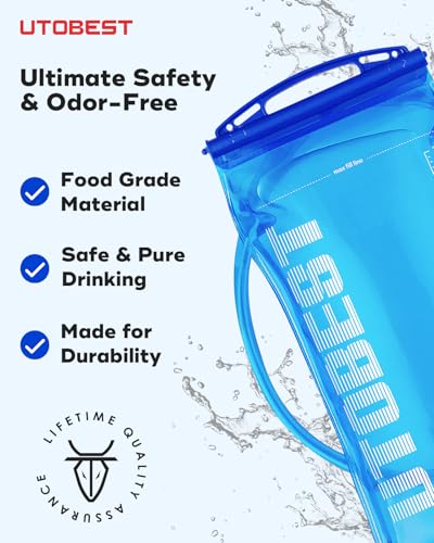 1L Hydration Water Bladder for Hiking Backpack - Food-Grade, Leakproof, BPA Free