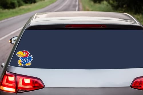 Kansas Jayhawks 8-Inch Outdoor Auto Decal - Team Colors