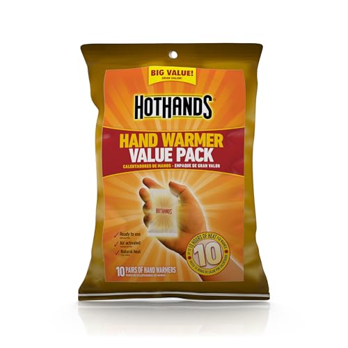 10 Pairs of Air-Activated Hand Warmers - Long-Lasting Heat for Outdoor Activities