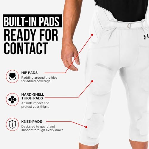 Under Armour Gameday Armour Youth Football Pants X-Large White - Integrated Protective Performance