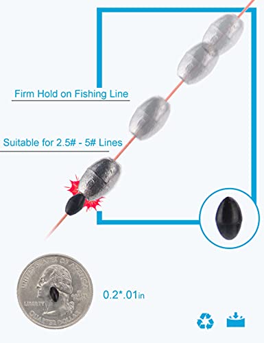 Rubber Bobber Stoppers for Fishing Line - 600pcs Weight Stoppers