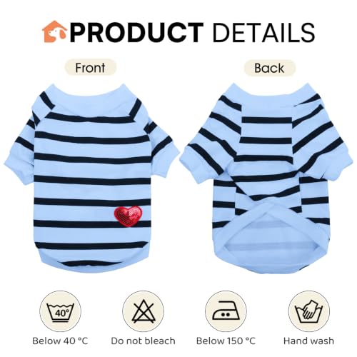 Striped Dog Shirt for Large Dogs - Blue, X-Large