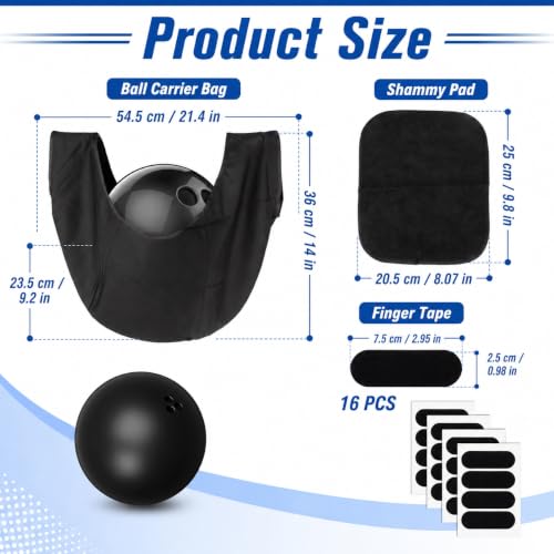 18PCS Bowling Accessories Kit - Ball Bag, Towel & Thumb Tape