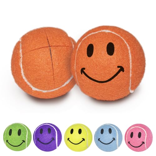 Top Glides Smileyballs Pre-Cut Walker Tennis Ball Glides - 1 Pair (Orange)