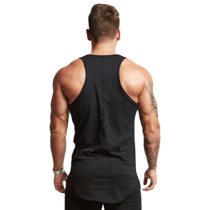 Men's Slim Fit Workout Tank Top - Performance Sleeveless - Medium Black