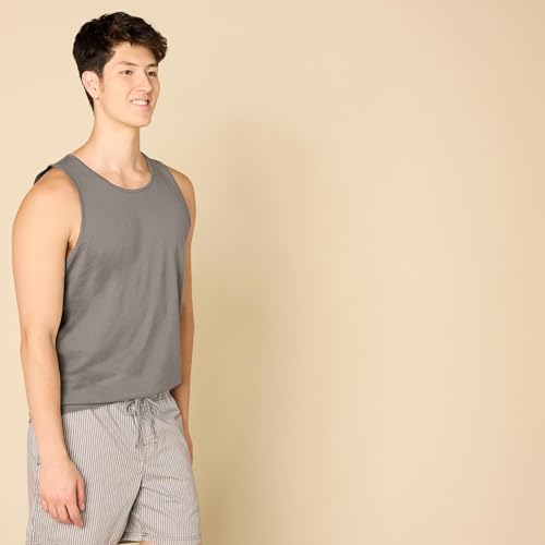 Men's Regular-Fit Sleeveless Cotton Tank Top - XX-Large Grey
