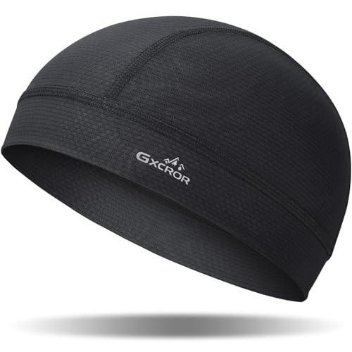 Cooling Skull Cap Helmet Liner - Moisture Wicking Cycling Cap - Black - Medium