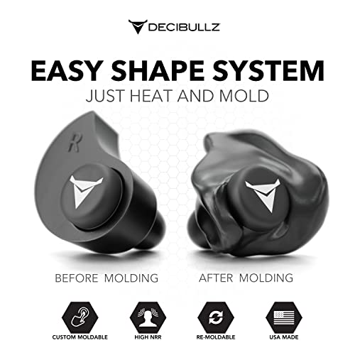 Custom Molded Ear Plugs - 31dB NRR Hearing Protection - Black