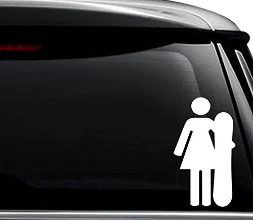 Snowboard Girl Decal Sticker - 6 Inch Gloss White