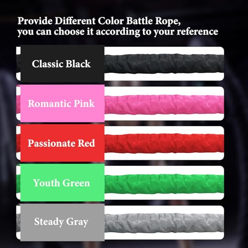 30ft 1-Inch Battle Rope - Heavy Workout Rope for Home Gym - Black