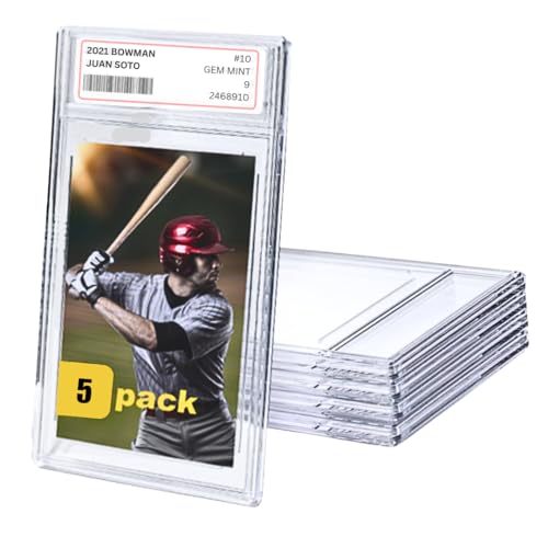 Pro-Tec Accessories Pack of 5 Clear PSA-Style Card Slabs for Trading Sports Cards