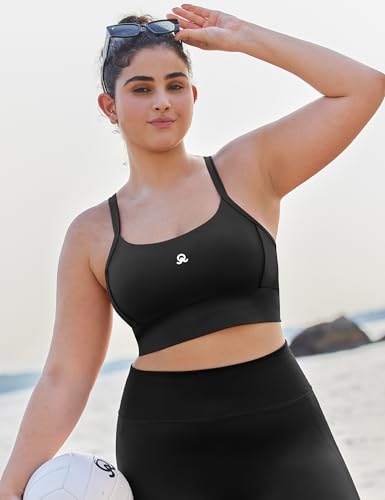 Medium Impact Sports Bra with Removable Pads - Black, Small