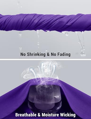 CRYSULLY Men's Short Sleeve Moisture-Wicking Golf Polo Shirt - Small Purple
